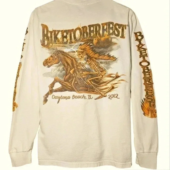 Fruit of the Loom Other - BIKETOBERFEST 2012 Daytona Beach T Shirt L/S Size M   Beige